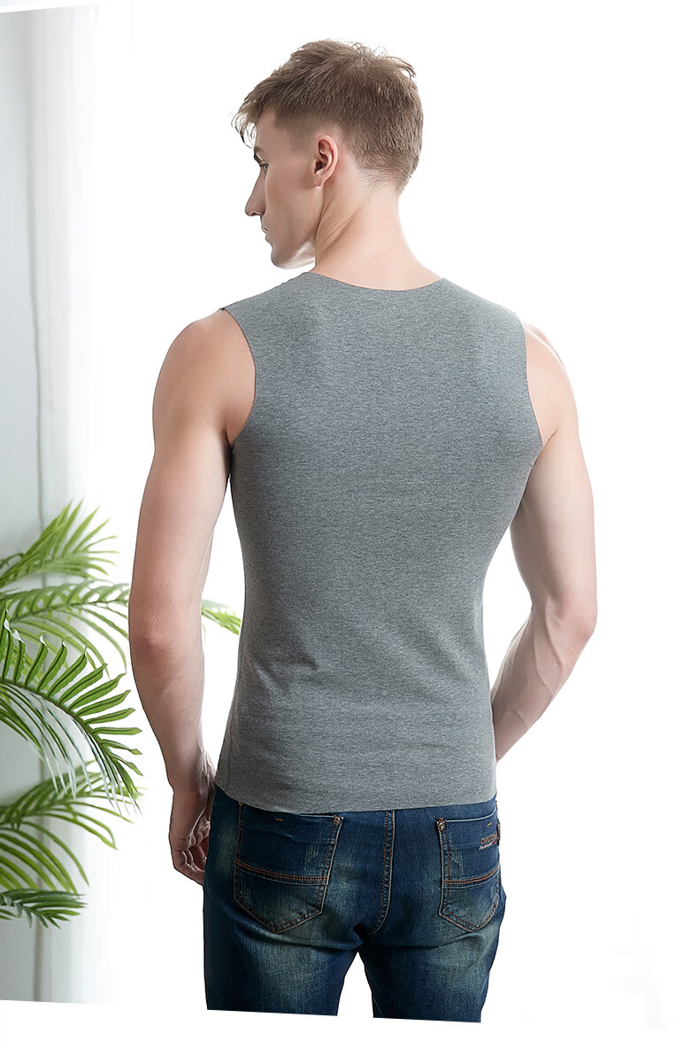 恒源祥官方旗舰专卖男士冰丝莫代尔无痕背心夏季宽肩无袖紧身健身运动
