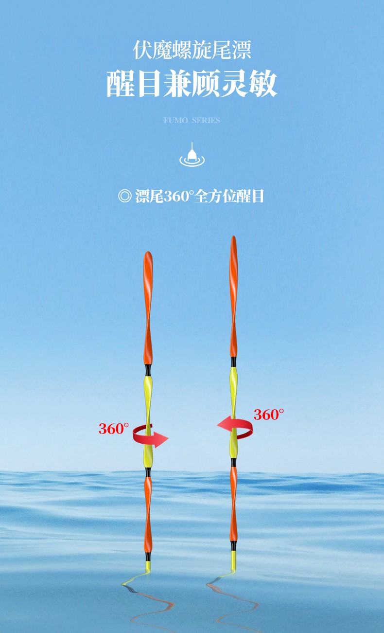 加粗醒目野钓鱼竿竞技黑坑浮标浅水综合混养浮漂伏魔螺旋尾漂fml08