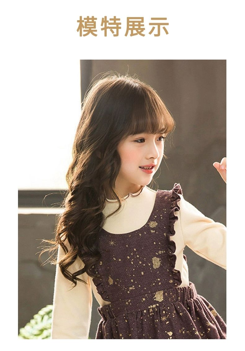 仟喆qianzhe儿童假发头饰女童发套全头宝宝公主婴幼儿可爱造型长卷发