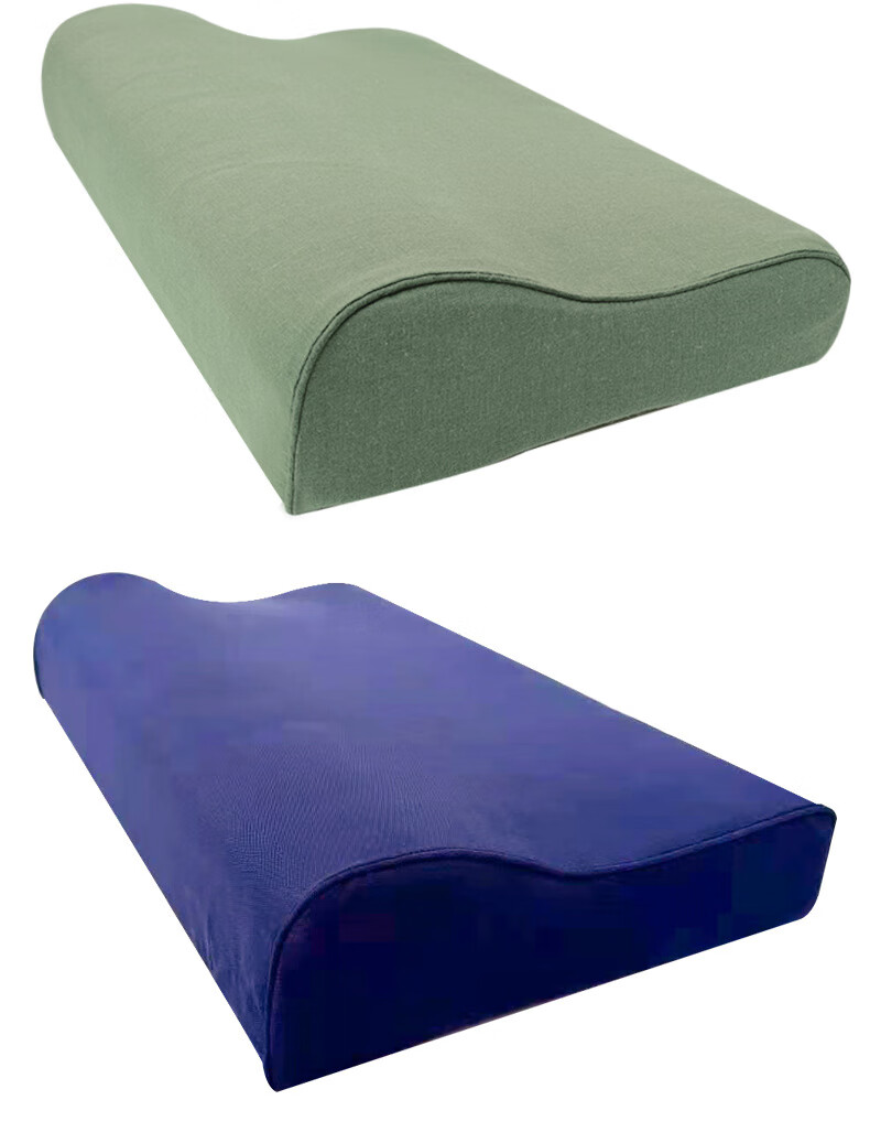 枕头现货批发0406学生军训制式定型枕军绿色19消防蓝硬质棉劳保枕头