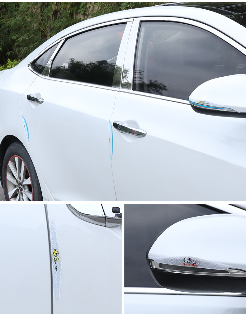 烨影车门防撞条汽车开门防刮蹭擦磕碰贴条门边防护透明滴胶反光防撞贴