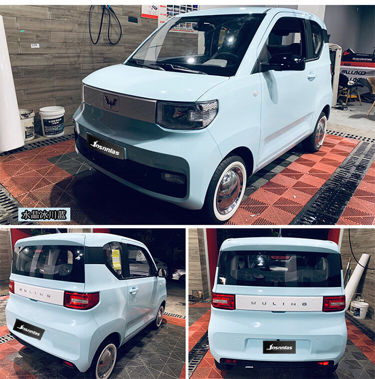 五菱宏光miniev全车贴膜改色消光磨砂膜黑汽车改色贴膜全国包施工 双