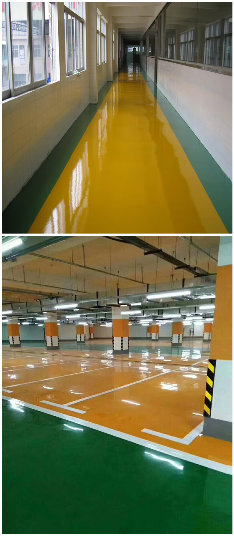 自流地坪漆水泥地面漆耐磨滑室外用地下车库户外水聚氨酯油漆 豆蔻绿