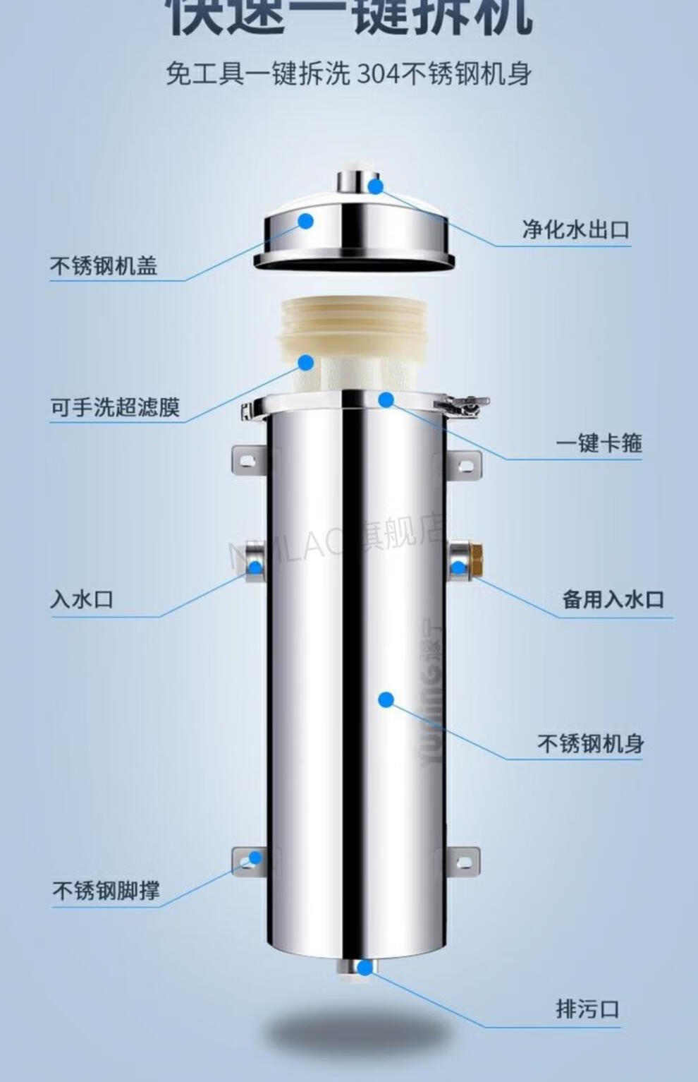 新款农村水塔井水过滤器屋净水器前置过滤器水塔农村地下井水泥沙过滤