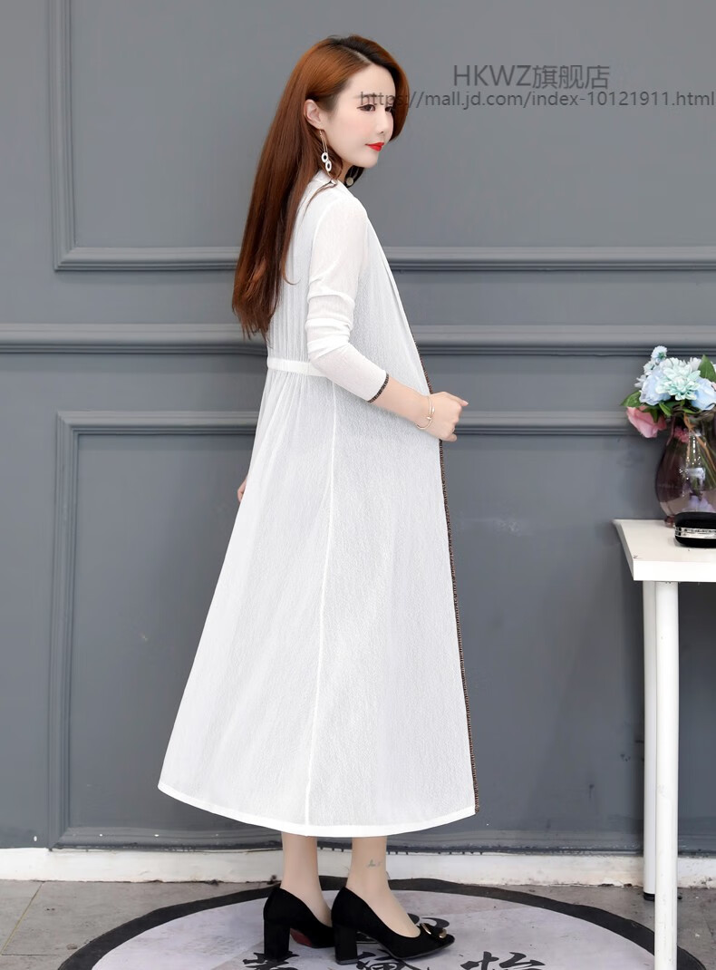 女士夏天中长款披肩百搭薄款外套长衫披风网纱网沙莎防嗮衣服女式夏季