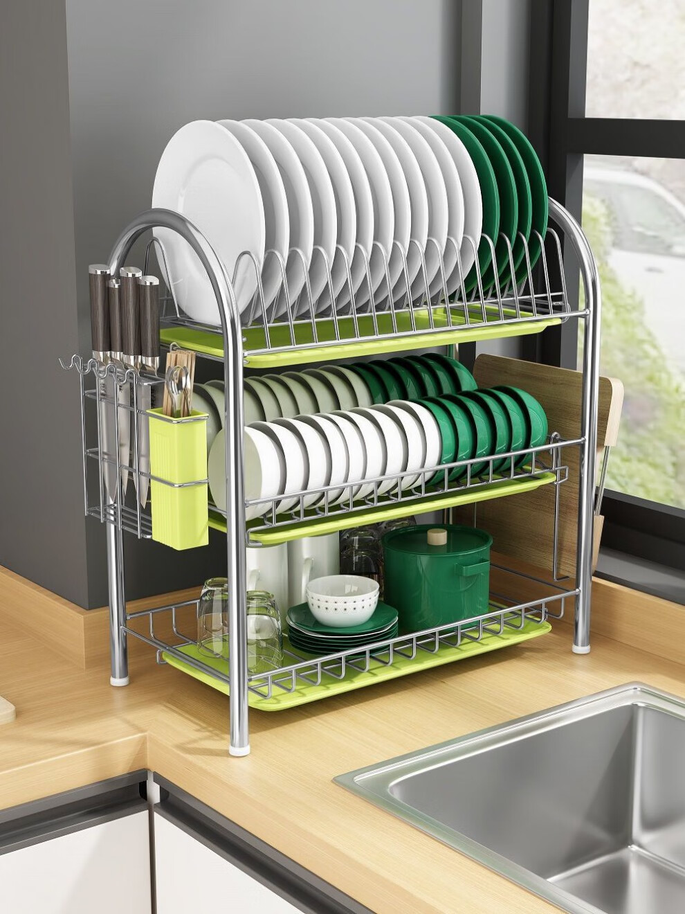 碗篮厨房架子置物架落地多层碗碟架台面碗架沥水收纳架放碗盘餐具用品