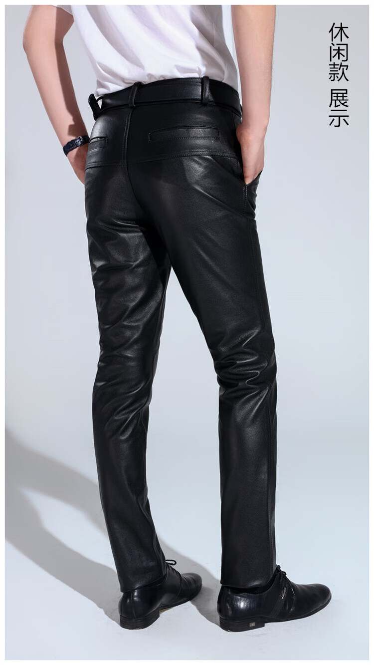 特战队军版皮裤男士牛皮真皮皮裤 高腰宽松大码保暖摩托直筒加棉中