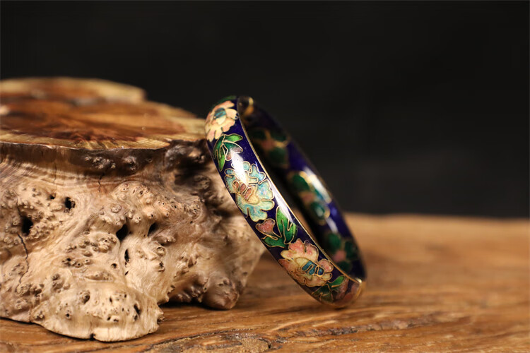 efp景泰蓝手镯北京景泰蓝铜胎掐丝珐琅手镯库存老货开口扁珐琅彩手工