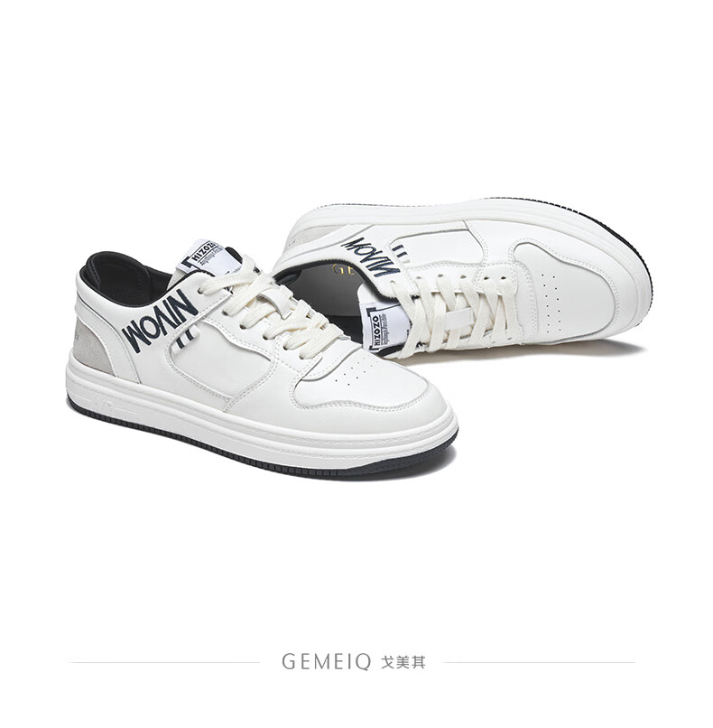 戈美其2021春季新款小白鞋女ins潮韩版百搭厚底休闲运动板鞋 米灰色