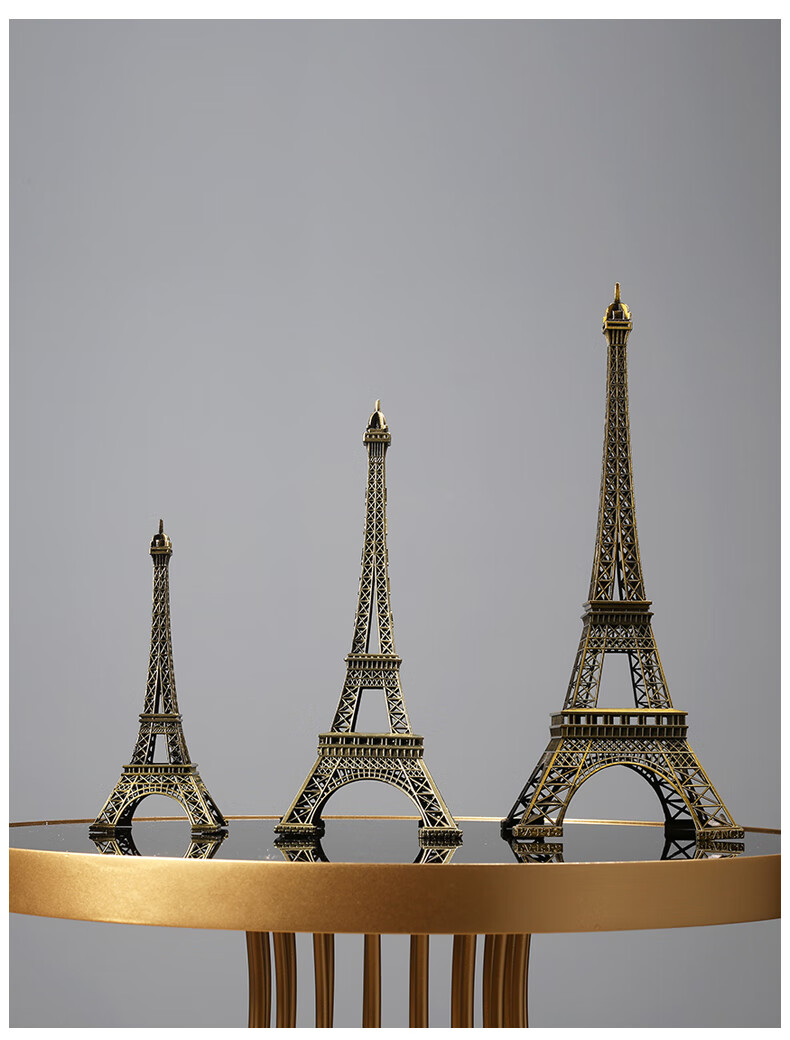 新款巴黎埃菲尔铁塔摆件铁艺建筑物模型家居饰品酒柜装饰品小摆设北欧