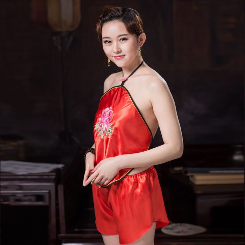 肚兜夏天睡衣内衣女古典古代表演2021大鸳鸯红色大鸳鸯红色肚兜平角裤