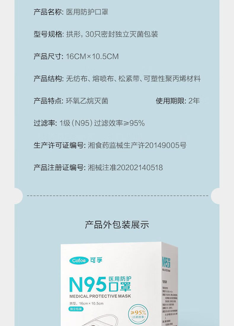 可孚n95医用防护口罩独立包装3d立体正版高颜值成人20 独立包装)30只
