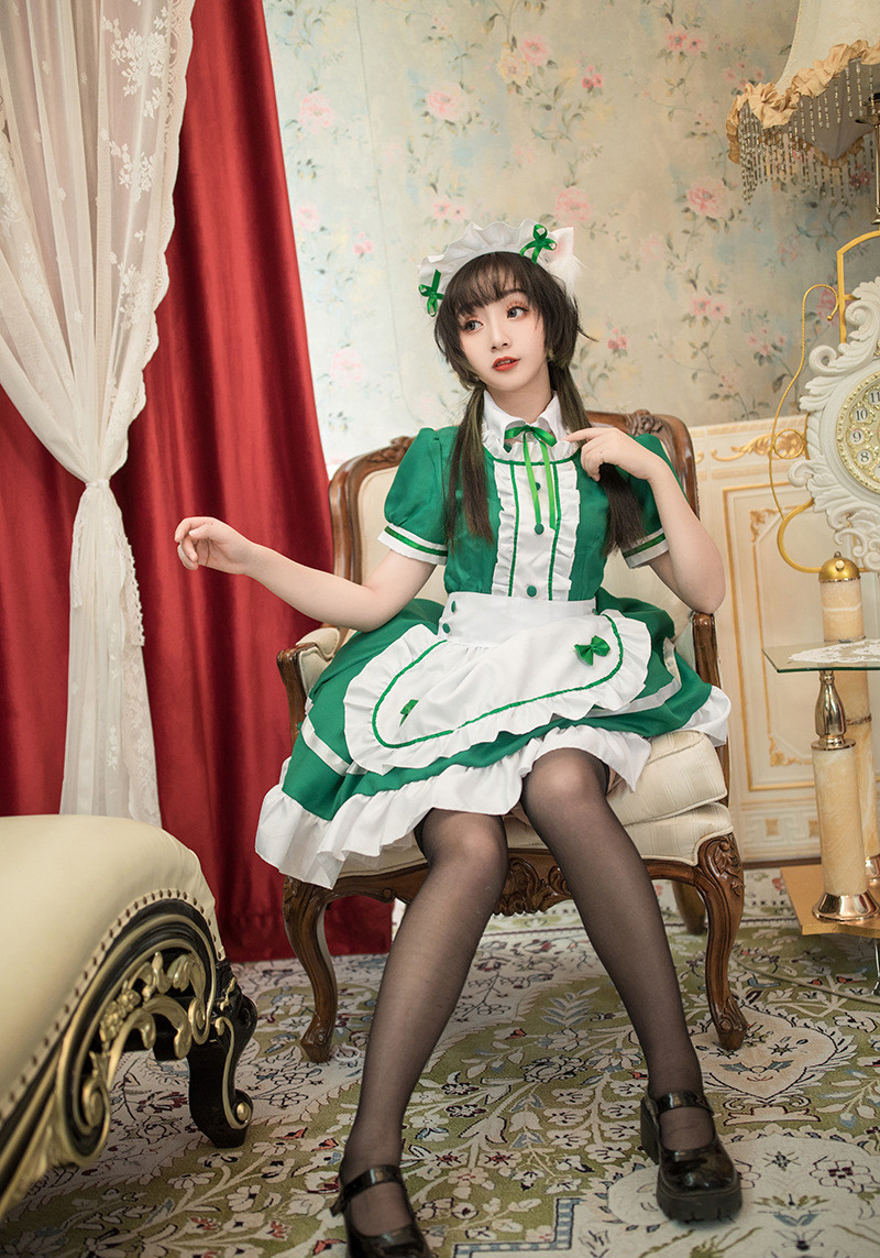 女仆装cosplay萌日系动漫异世界 餐厅咖啡厅工作服长裙多色女佣装