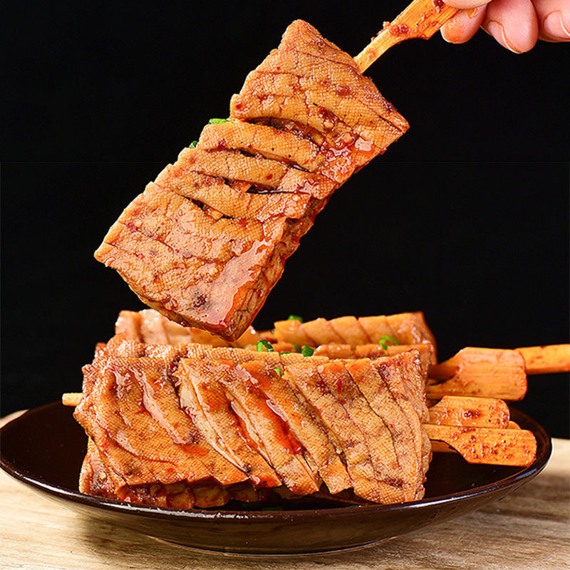 兰花串兰花干素肉香辣豆腐干豆干零食武冈豆干豆制香辣味80包送4包