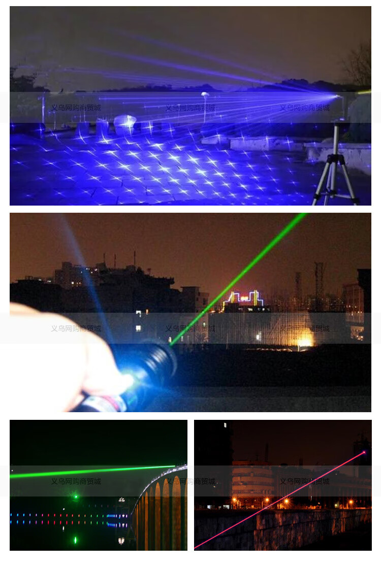 激光手电筒 强光 远射1000米蓝光加特林灯手电防身镭射灯 蓝光(可)