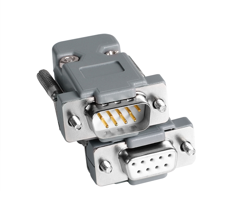 db9头 rs232 串口接头 塑胶外壳rs232头 2排9针串口头焊线 长螺杆