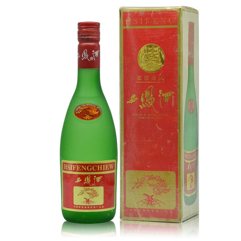 陈年老酒收藏酒西凤酒绿瓶高脖45度老白酒2001年单瓶