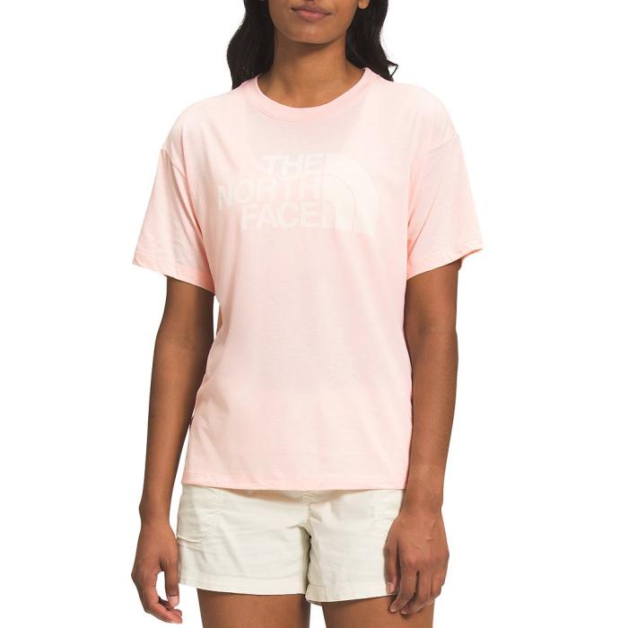 thenorthface北面女士上衣夏季棉质套头衫罗纹圆领短袖纯色logot恤