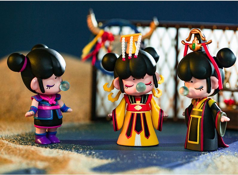 国潮盲盒玩具女孩古风网红娃娃软胶鼻涕泡公仔摆件礼品钥匙扣 国潮