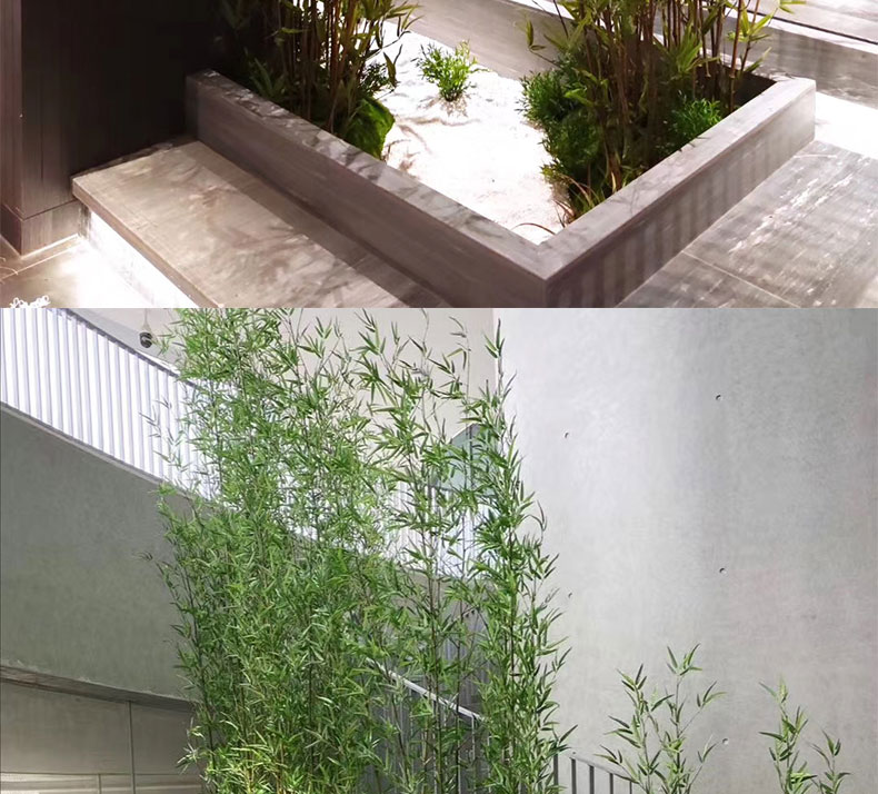 仿真竹子隔断屏风假竹子盆景细水毛竹绿植客厅酒店装饰竹叶假竹竿 高