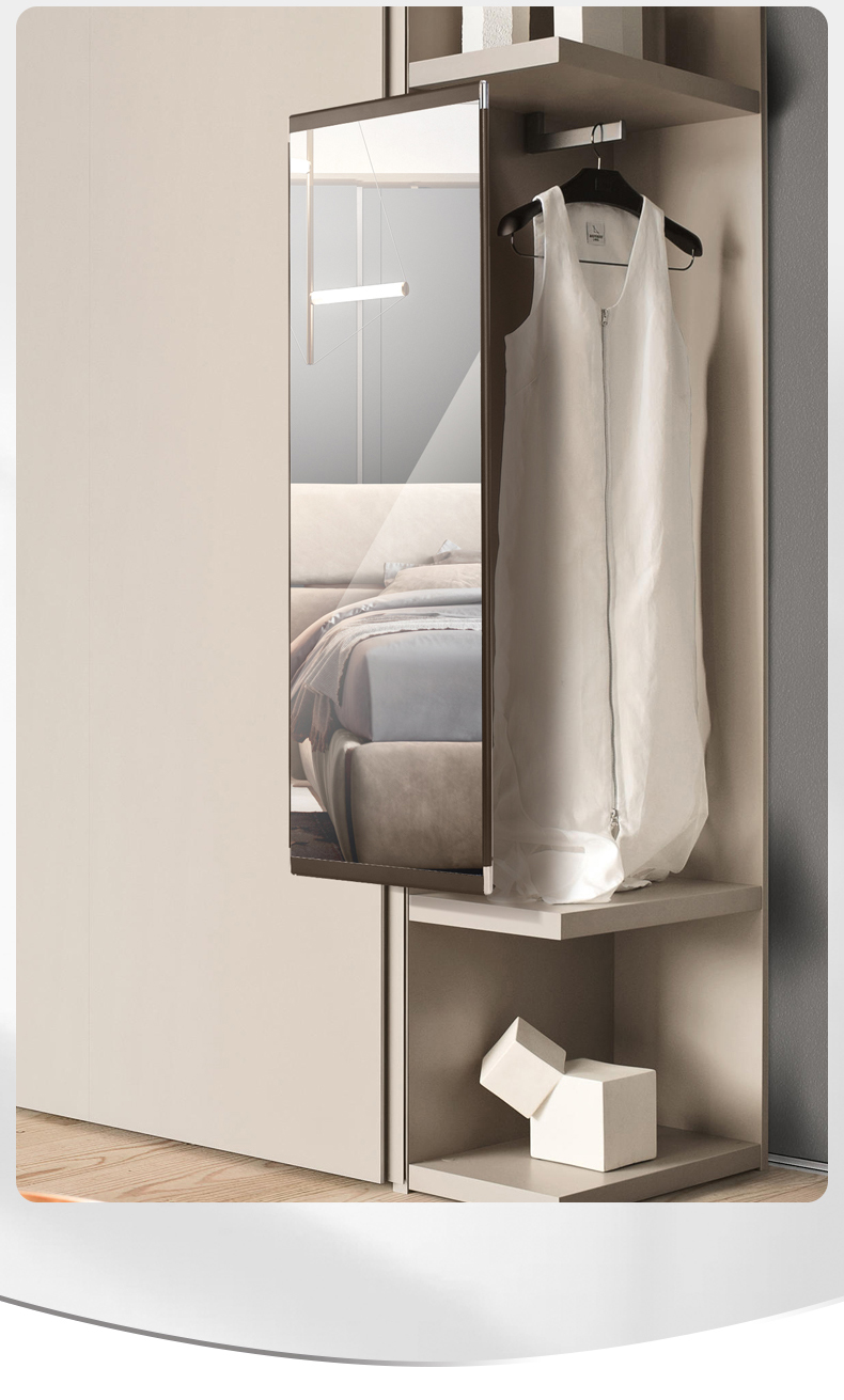 顺丰破损补寄卡贝衣柜镜子推拉穿衣镜旋转全身镜内置隐藏式试衣镜折叠