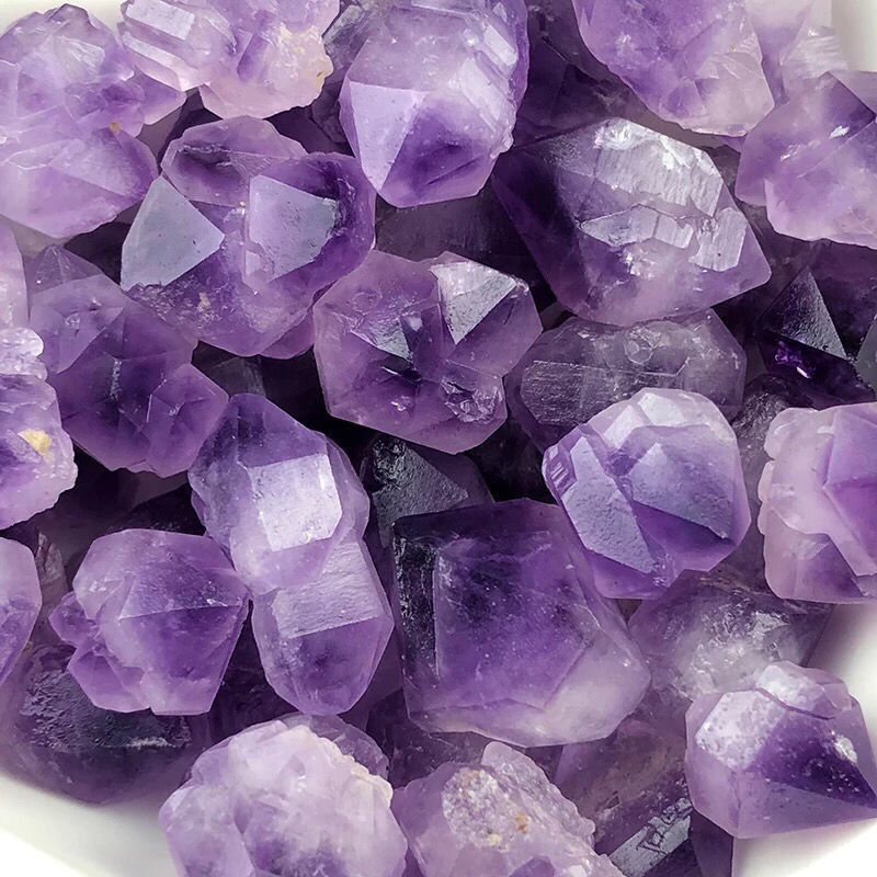 【助学业】天然紫水晶原石吊坠男项链女学生转运招桃花锁骨链情侣