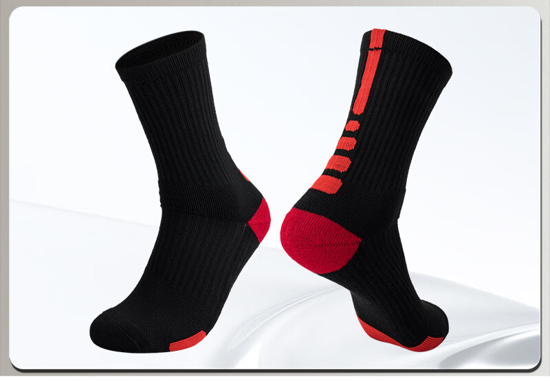 云珀nba中筒篮球袜男士中帮厚款毛巾底运动袜子男实战训练精英袜 白色