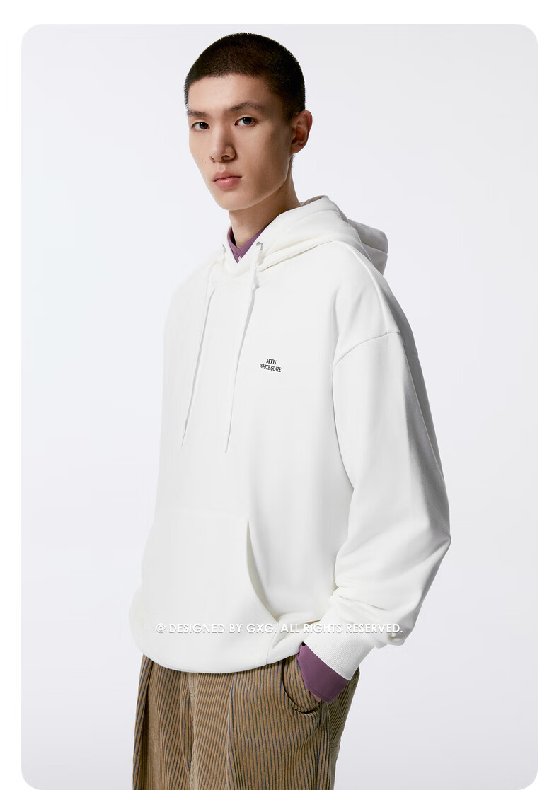 GXG Men's Simple Hooded Sweatshirt, New Autumn 2024 Product for Men, Black, Size 175/L 5