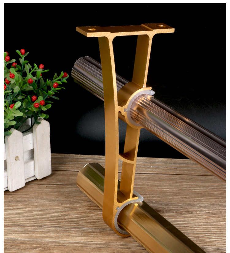 加厚铝合金窗帘支撑架罗马杆挂钩托架固定墙钩普通侧装单支架白色1m