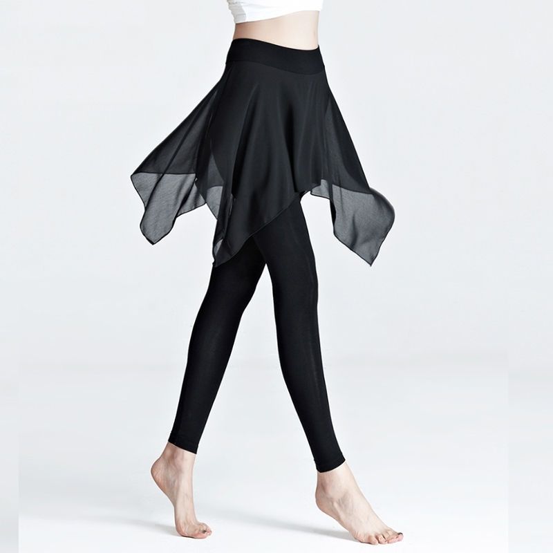 萨宾奥广场舞服装新款雪纺裙裤舞蹈裤女拉丁舞练功裤健美操形体跳舞