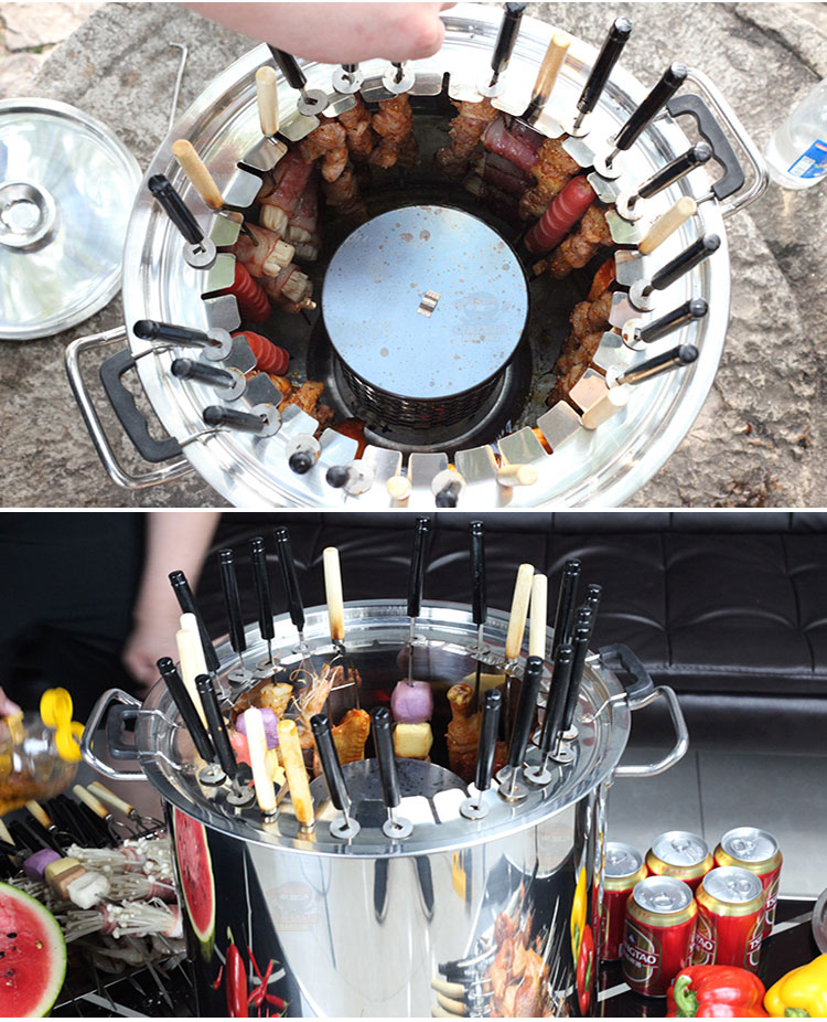 不锈钢吊炉无烟烧烤炉缸商用烤串焖烤肉炉烤鸡鸭鹅烤羊腿吊挂烤炉驴羚