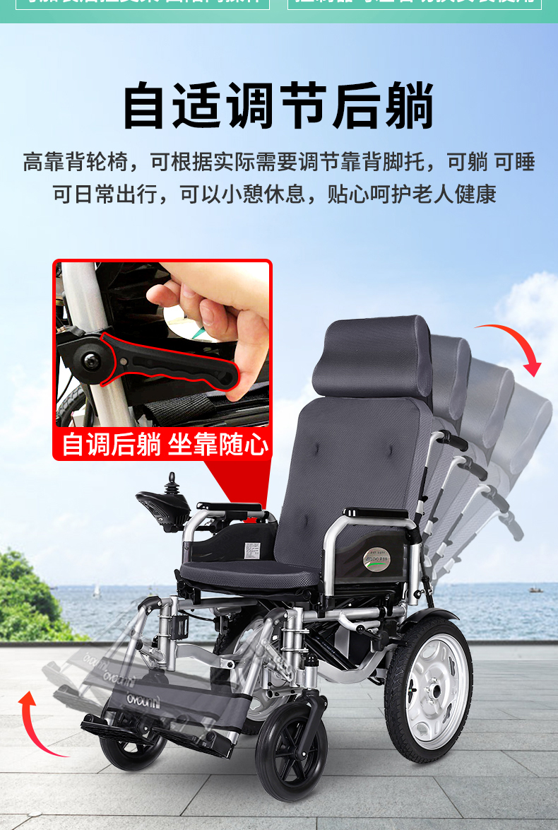 英洛华innuovo电动轮椅助行器智能全自动轻便可折叠四轮代步车n5519c