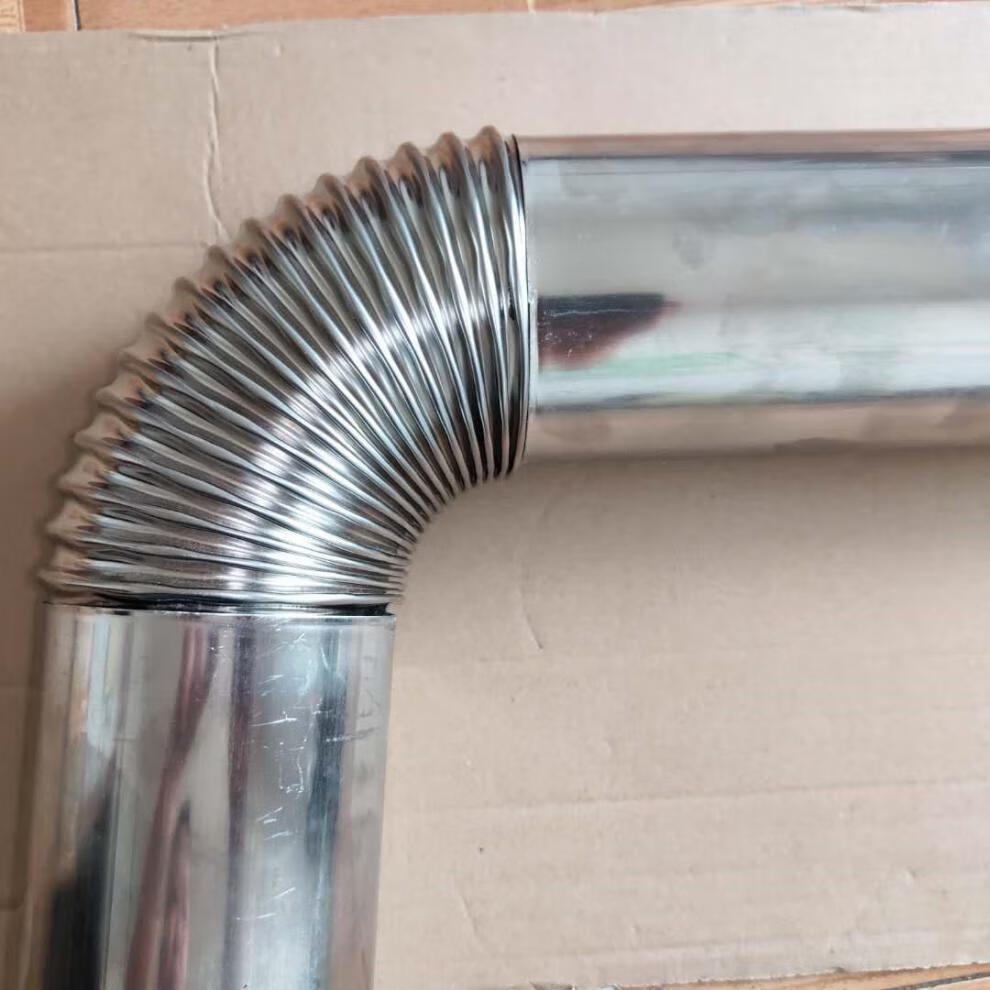 柴火灶烟管煤炉烟筒加厚烟管弯头直接头 一米不锈钢烟管内径100【图片