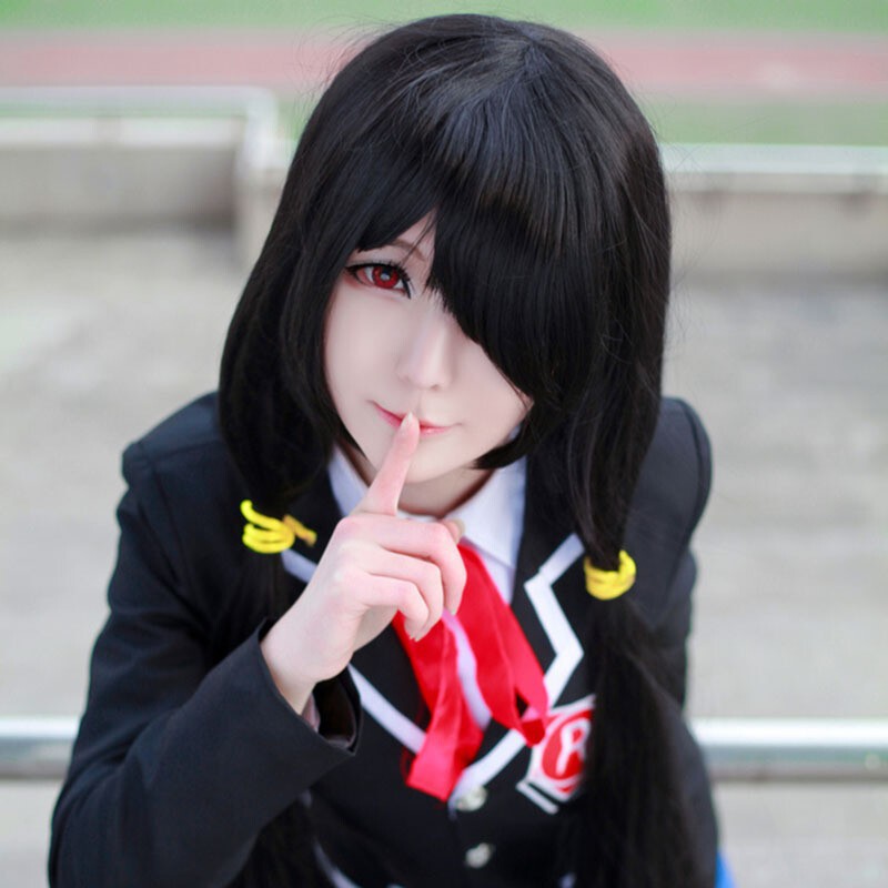 约会大作战 时崎狂三 夜刀神十香cos服装 校服制服 动漫 黑色鞋子(鞋