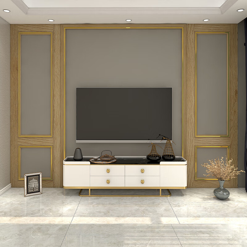 钛金条背景墙 钛金条吊顶 实木线条装饰电视墙金属边框造型客厅背景墙
