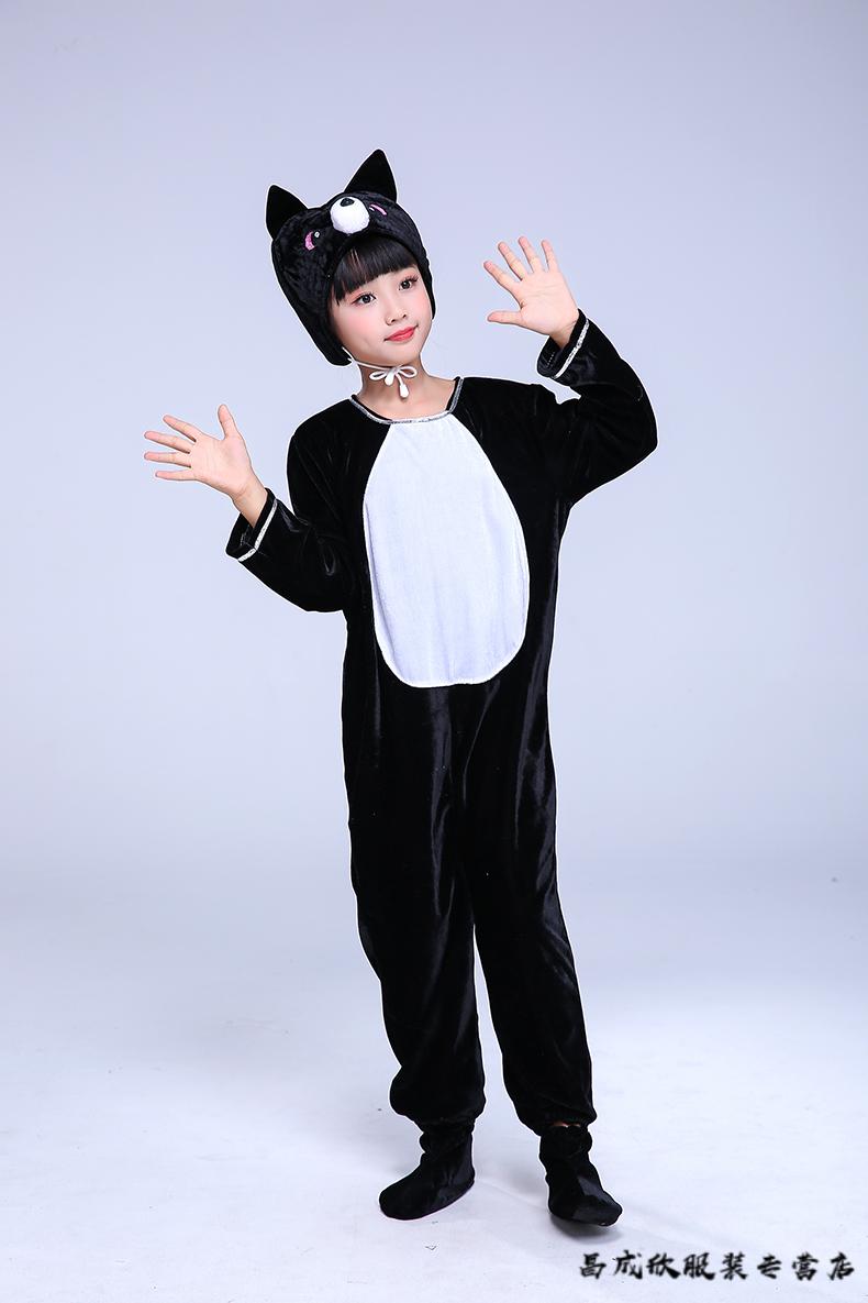 扮演动物衣服幼儿童演出服波斯猫卡通小猫咪大童女孩表演服装男生