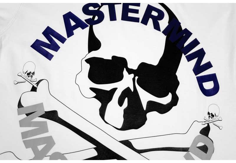 japan骷髅ins暗黑潮world高街长绒棉mmj圆领t恤 黑色白logo s【图片