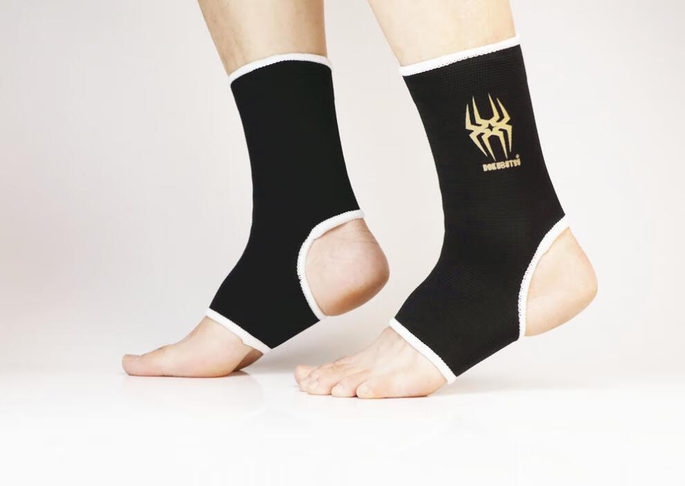 topking护脚踝儿童男女散打护脚套拳击搏击泰拳护踝训练护具黑色l成年