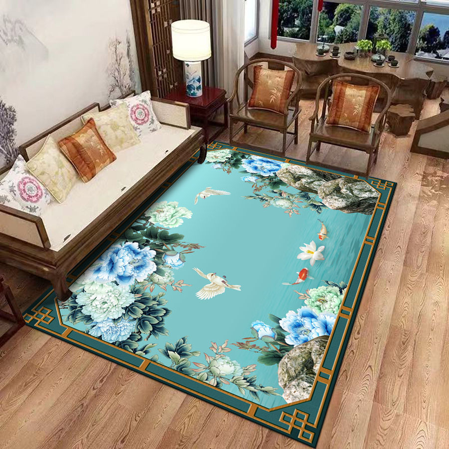 新中式地毯客厅沙发茶几简约现代家用卧室房间满铺可机洗定制轻丽