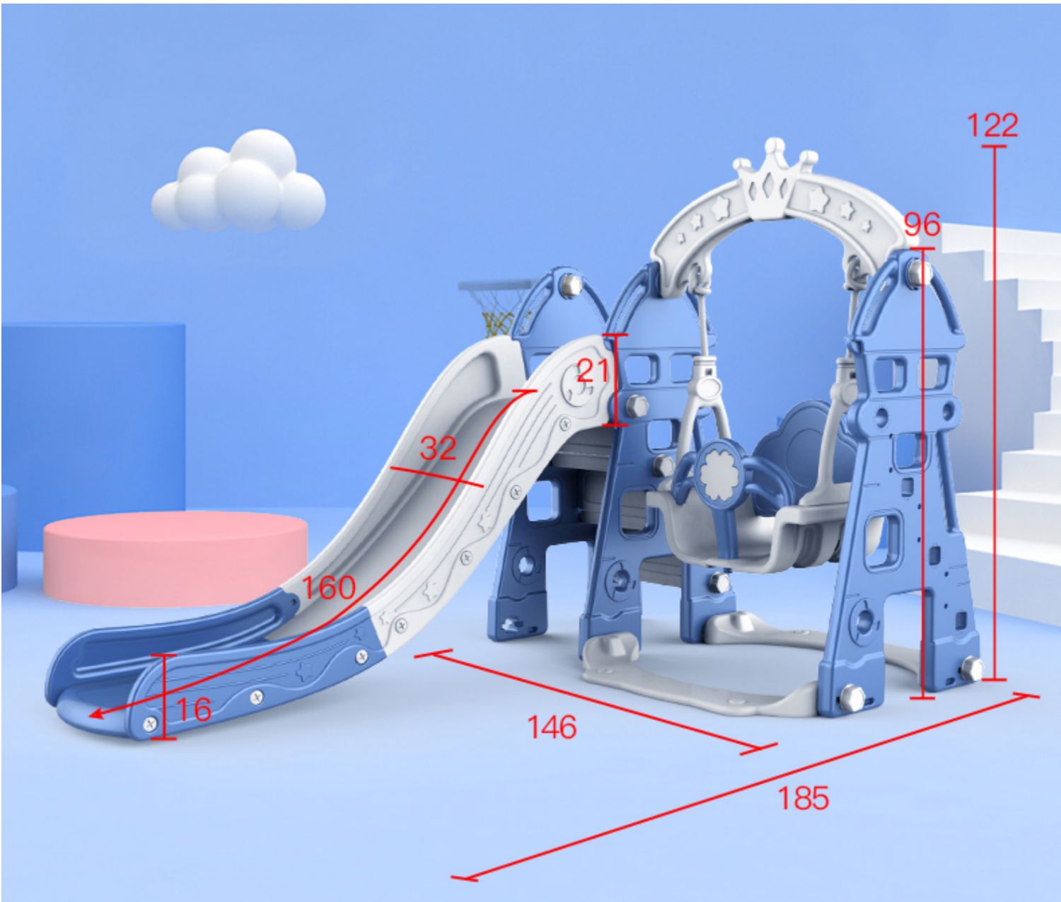 儿童滑梯甄选儿童滑滑梯室内家用多功能滑梯秋千组合小型游乐园宝宝
