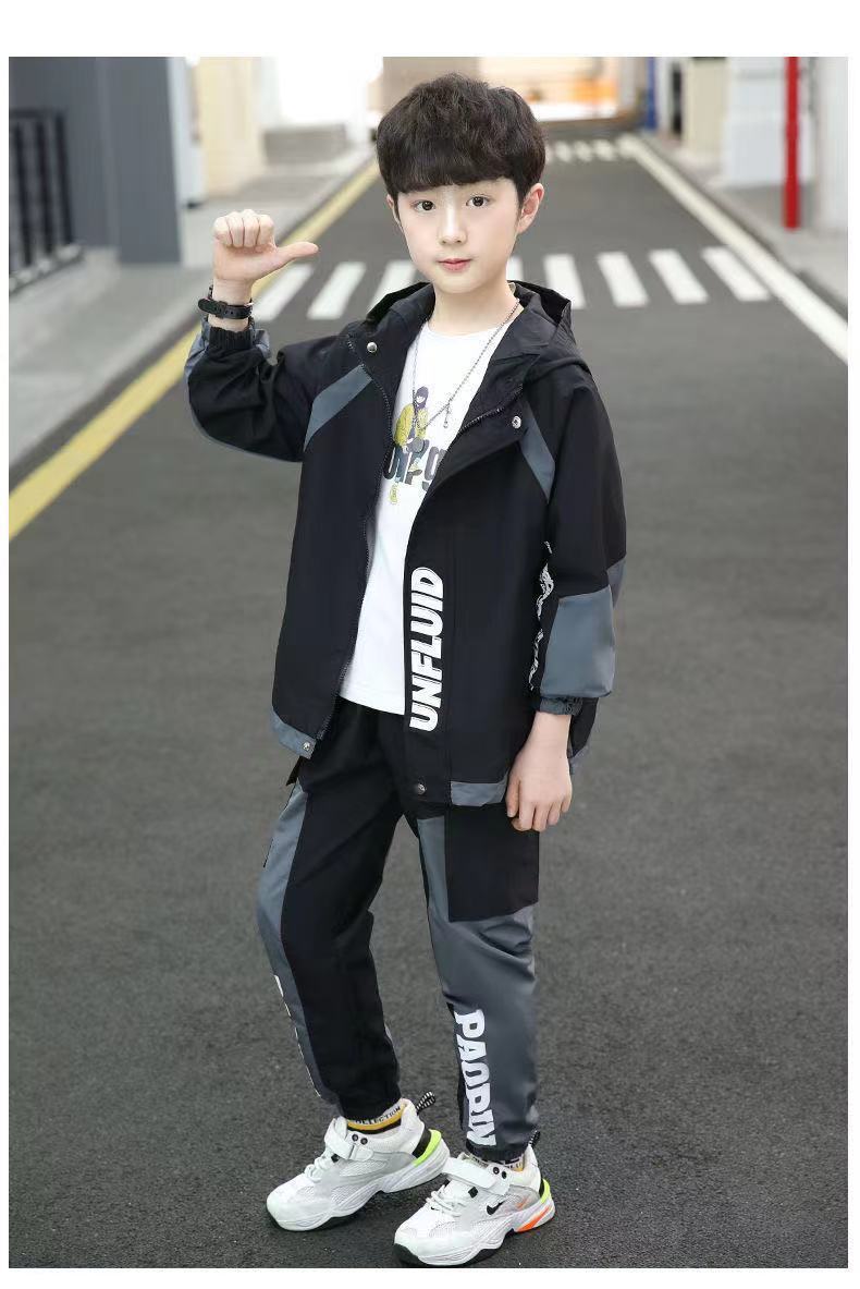 男童秋季套装外套6-12岁小男孩学生青少年开学穿时尚长袖长裤运动帅气