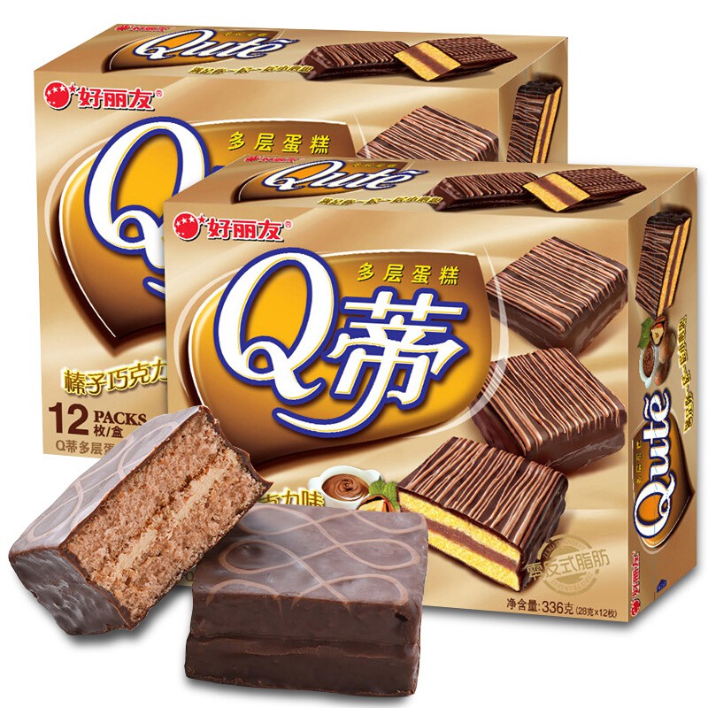 早餐夹心面包q蒂多层蛋糕336g休闲西式糕点甜品零食小吃巧克力派408g