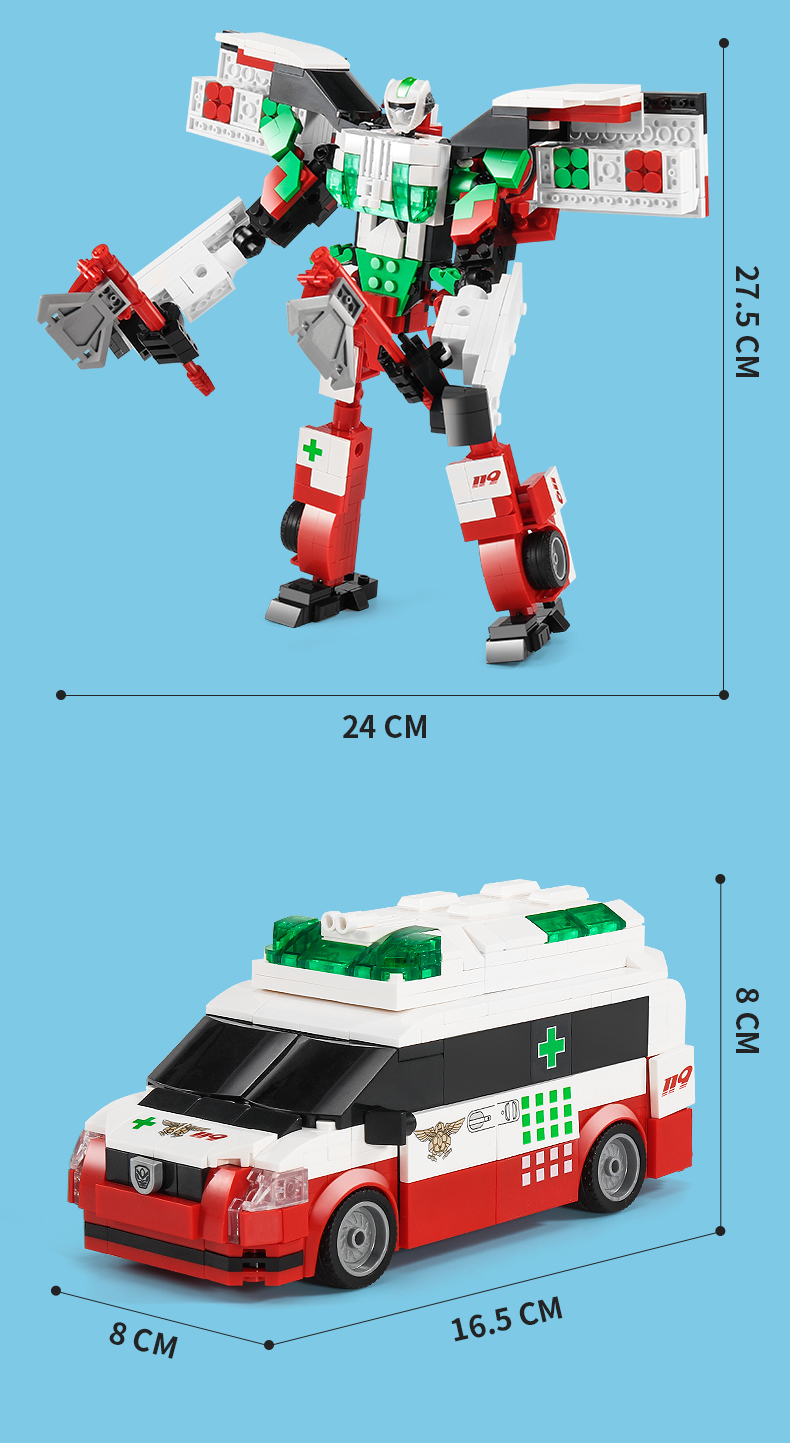 s牌加致咖宝车神积木拼装玩具变形金刚汽车动脑男孩礼物跳跃先知9010