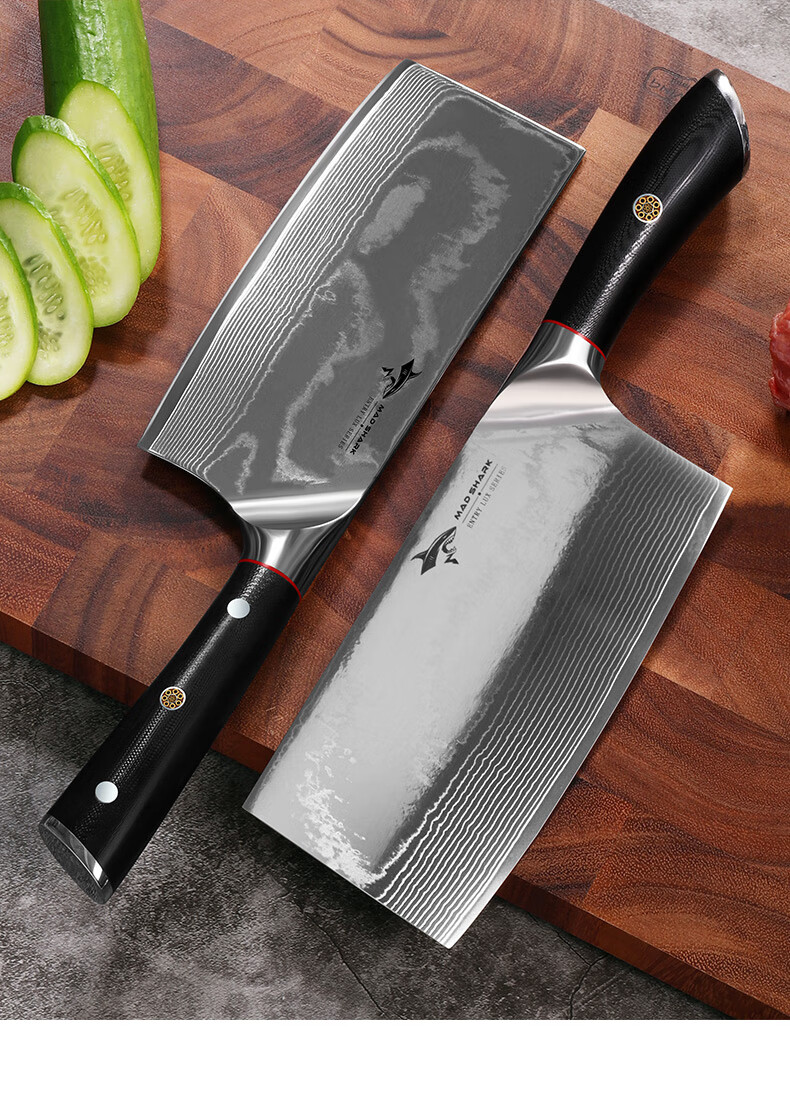 狂鲨大马士革钢刀菜刀套装厨房刀具套装德国进口家用切片切肉刀不锈钢