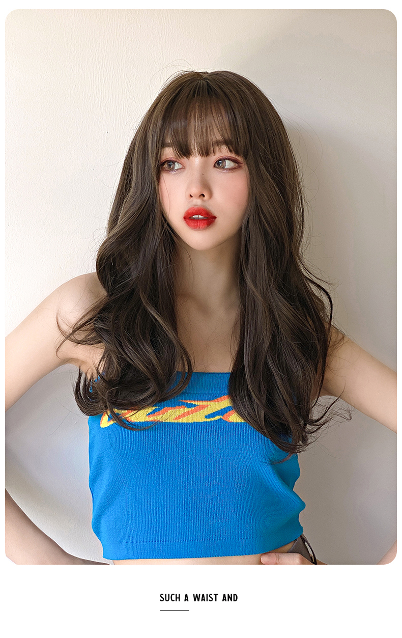 假发女长发长卷发圆脸自然大波浪仿真微卷发韩式发型中长全头套式