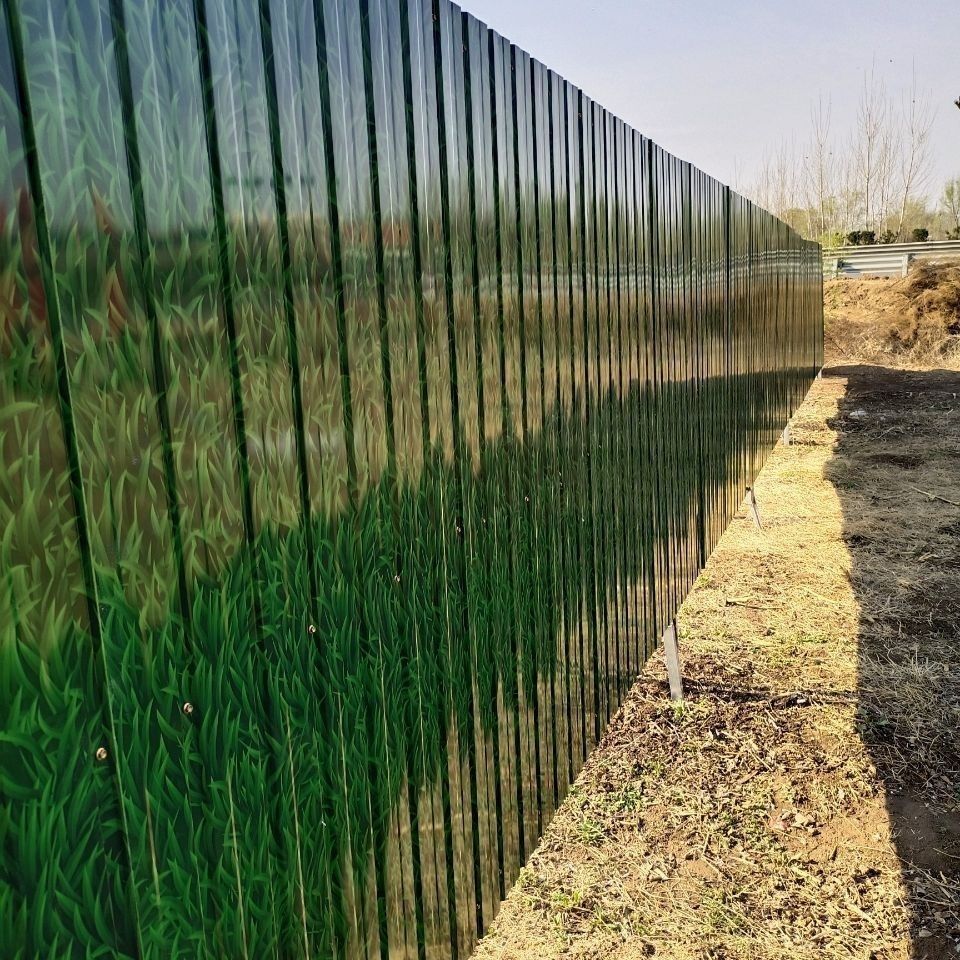 彩钢喷绘印花小草围挡绿色草皮工地草坪墙板彩板钢片铁皮瓦铁皮板 2.