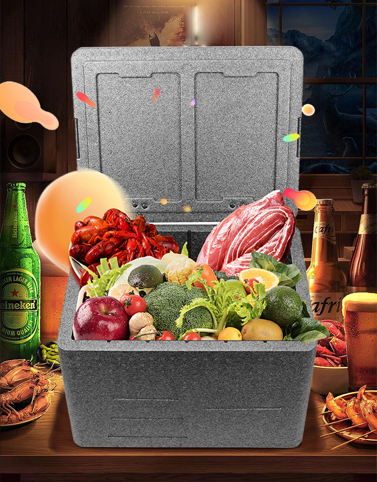 工厂食堂保温箱外卖餐箱epp泡沫箱高密度冷藏保鲜商用配 65升裸箱