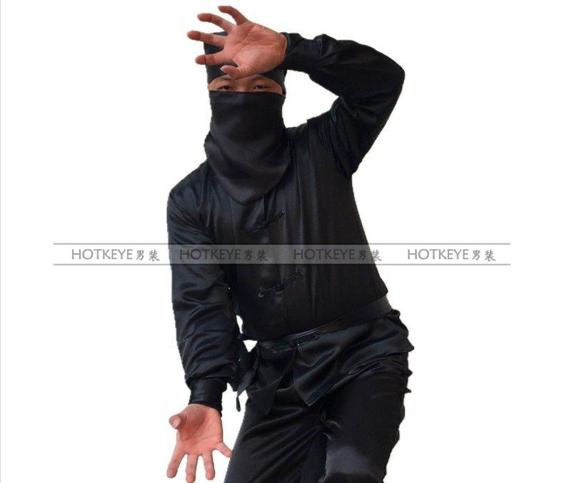 hotkeke古装蒙面服服夜行衣忍者男女黑衣人武侠披风盗贼演出服装2020