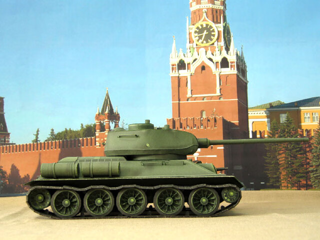 t-34/85中型虎式坦克军事模型纸模型1:35 手工图纸二战题材纸模套装