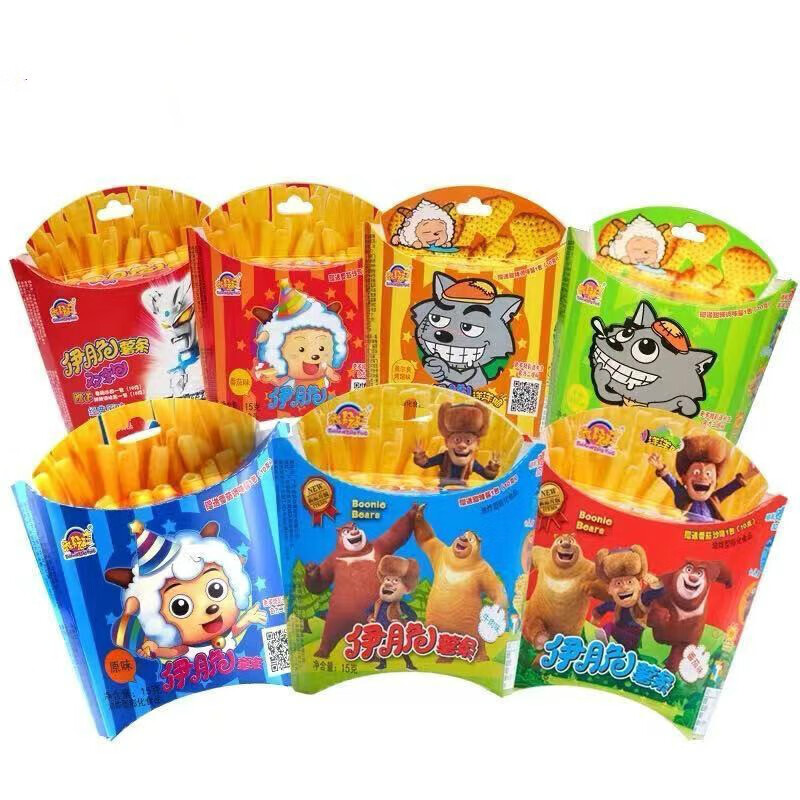 喜洋洋熊出没儿童休闲零食香脆原味膨化食品真脆薯条 【熊出没牛肉味